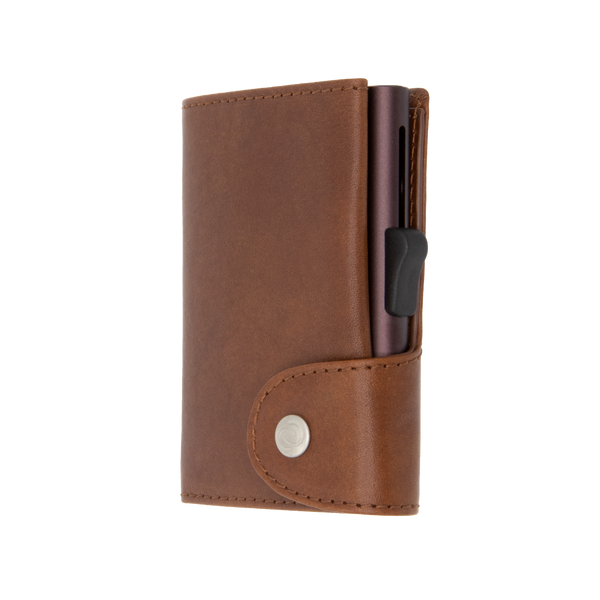 C-secure Vegetable tanned wallet【Coinポケット無】（スキミング防止 イタリア製 天然牛革財布）