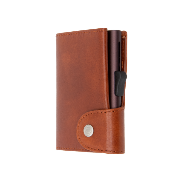 C-secure Vegetable tanned wallet【Coinポケット無】（スキミング防止 イタリア製 天然牛革財布）